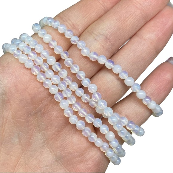 4mm Opalite Beaded Stretch Bracelet Stone Beads Crystal Gemstone Boho - Picture 3 of 4